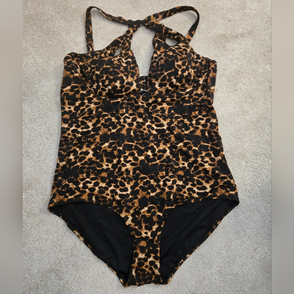 Leopard Print One-Piece Swimsuit